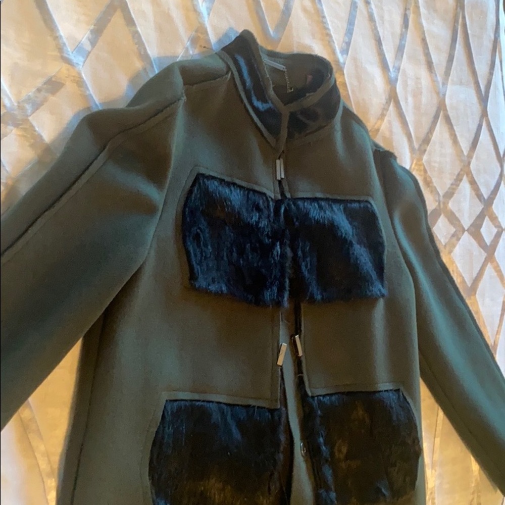Ellie Tahari Green Army coat